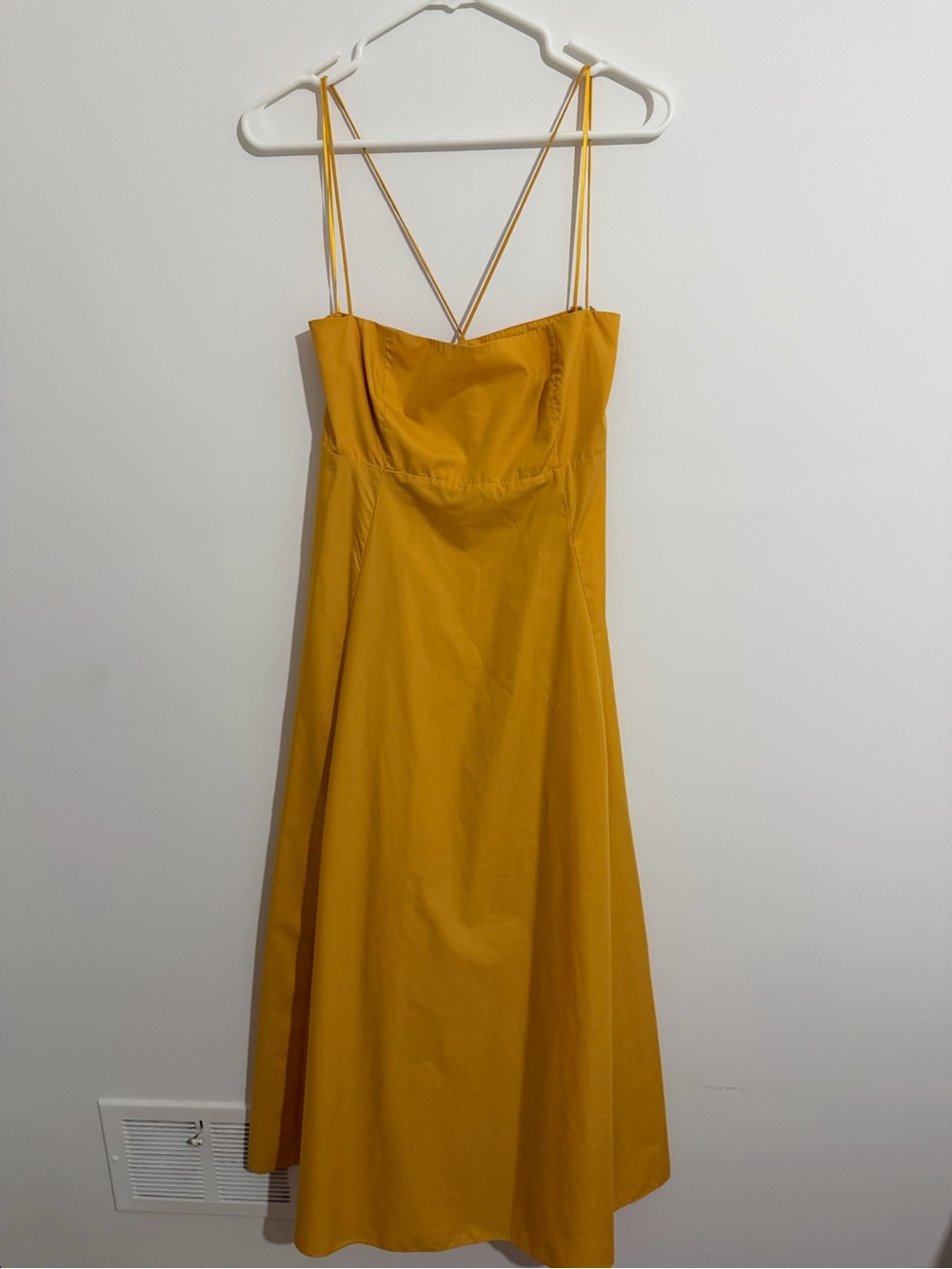 En Saison Spaghetti Strap Mustard Yellow Midi Dress